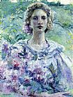 Robert Reid Canvas Paintings - Girl with Flowers